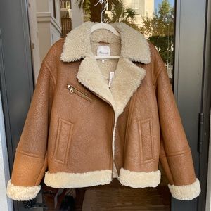 Madewell Oversized Shearling Moto Jacket
